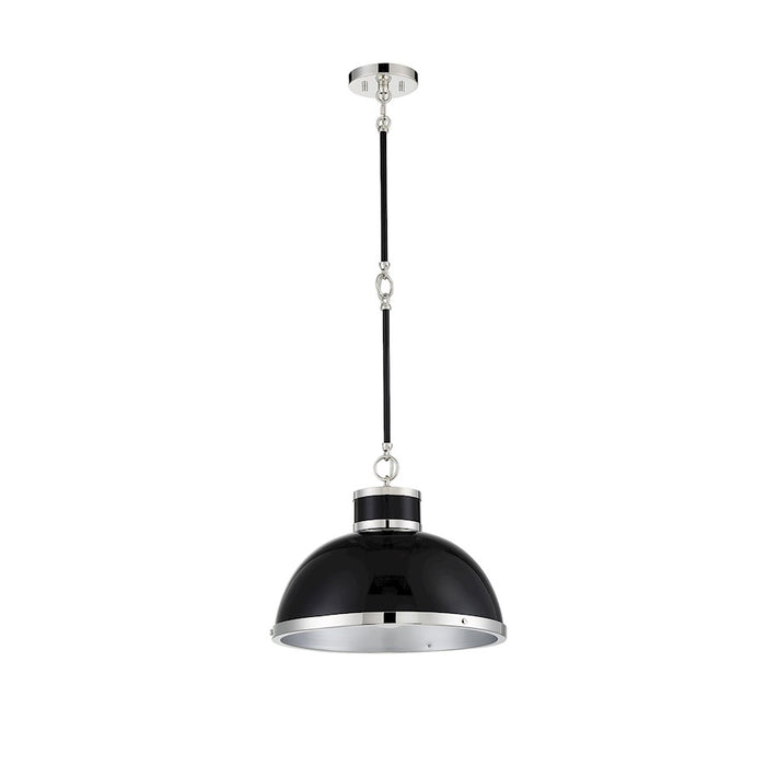 Savoy House Corning 1Lt Pendant, Black/ Nickel