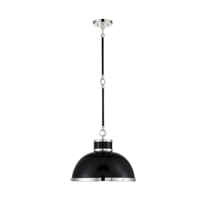 Savoy House Corning 1Lt Pendant, Black/ Nickel