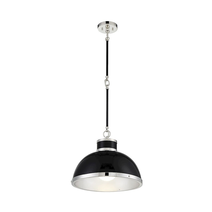 Savoy House Corning 1Lt Pendant, Black/ Nickel