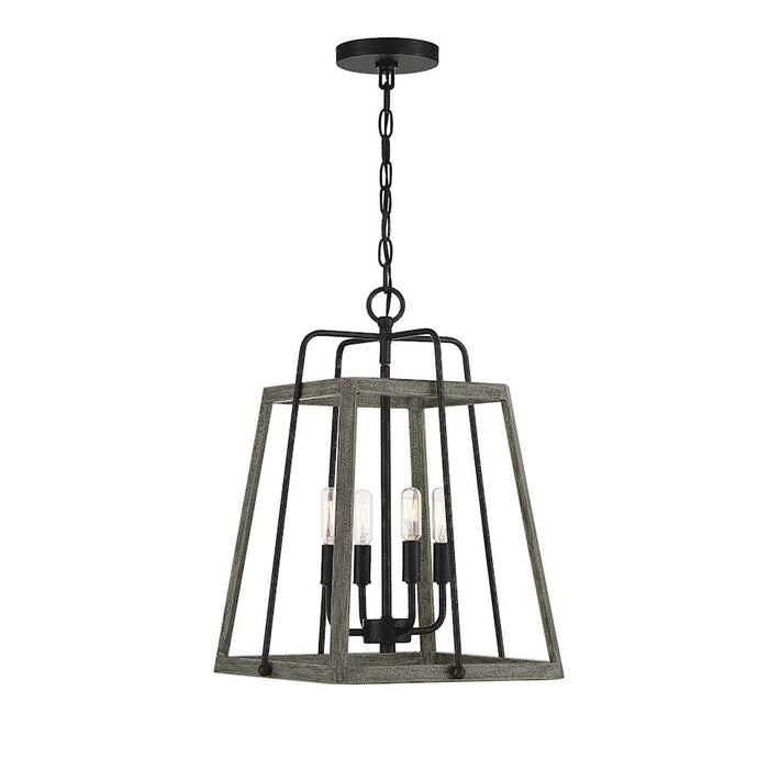 Savoy House Hasting 4-Light Pendant, Noblewood/Iron