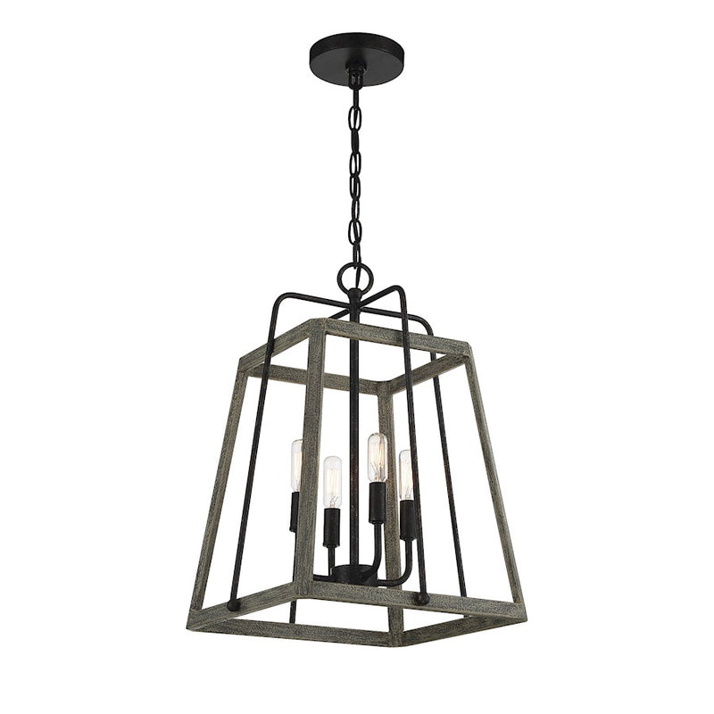 Savoy House Hasting 4-Light Pendant, Noblewood/Iron