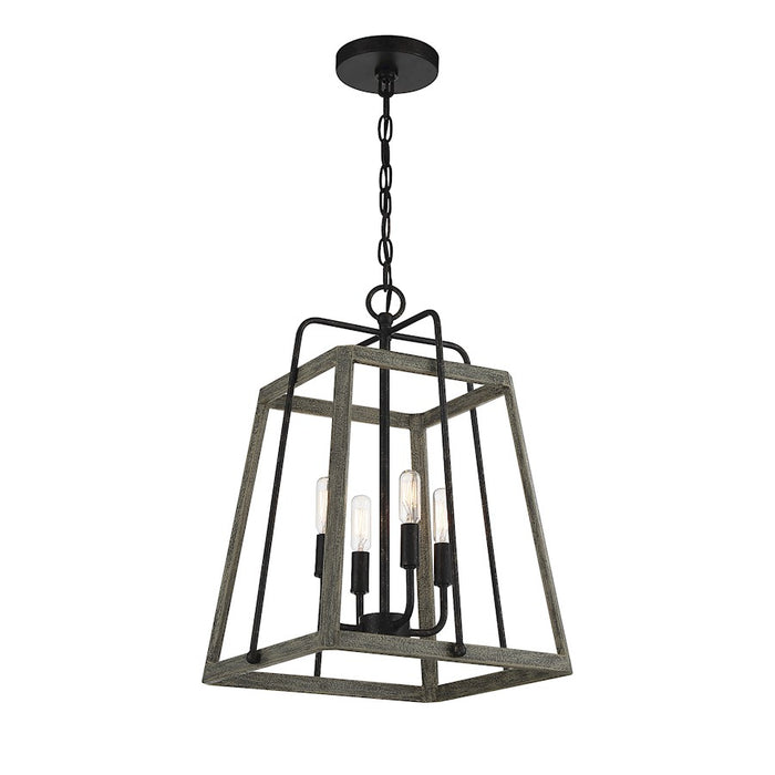 Savoy House Hasting 4-Light Pendant, Noblewood/Iron