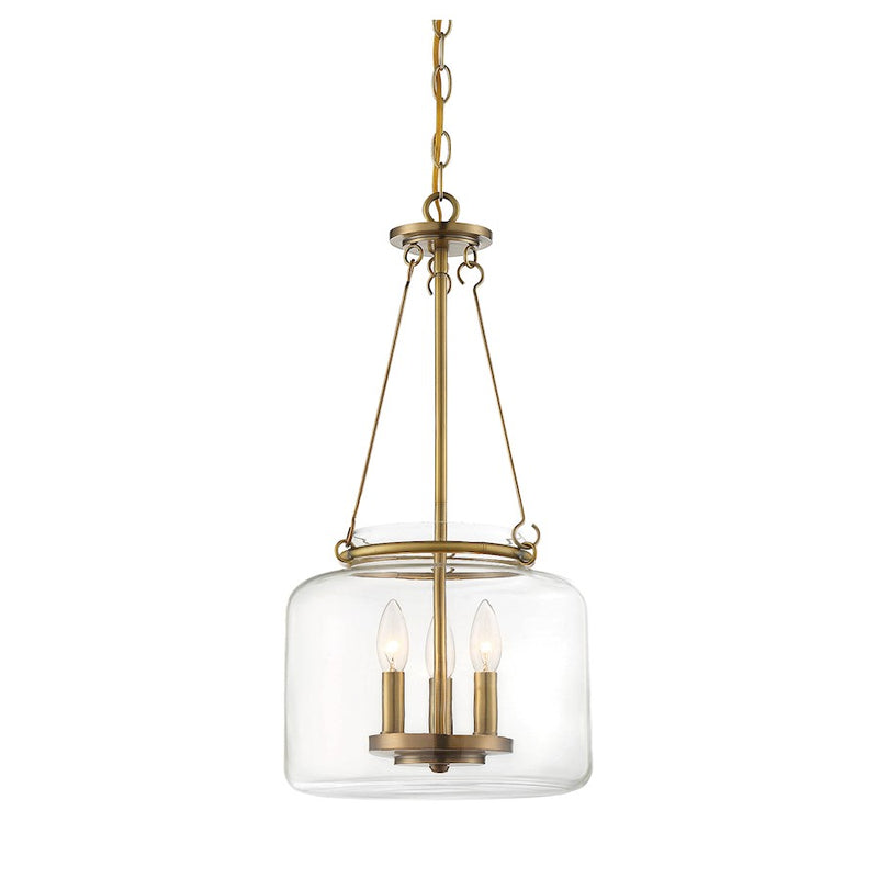 Savoy House Akron 3-Light Pendant, Warm Brass