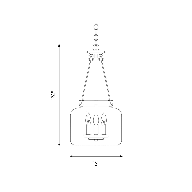 Savoy House Akron 3-Light Pendant, Warm Brass