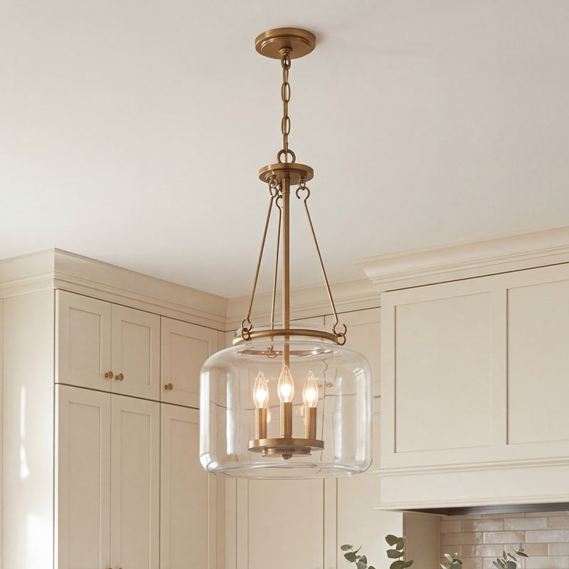 Savoy House Akron 3-Light Pendant, Warm Brass