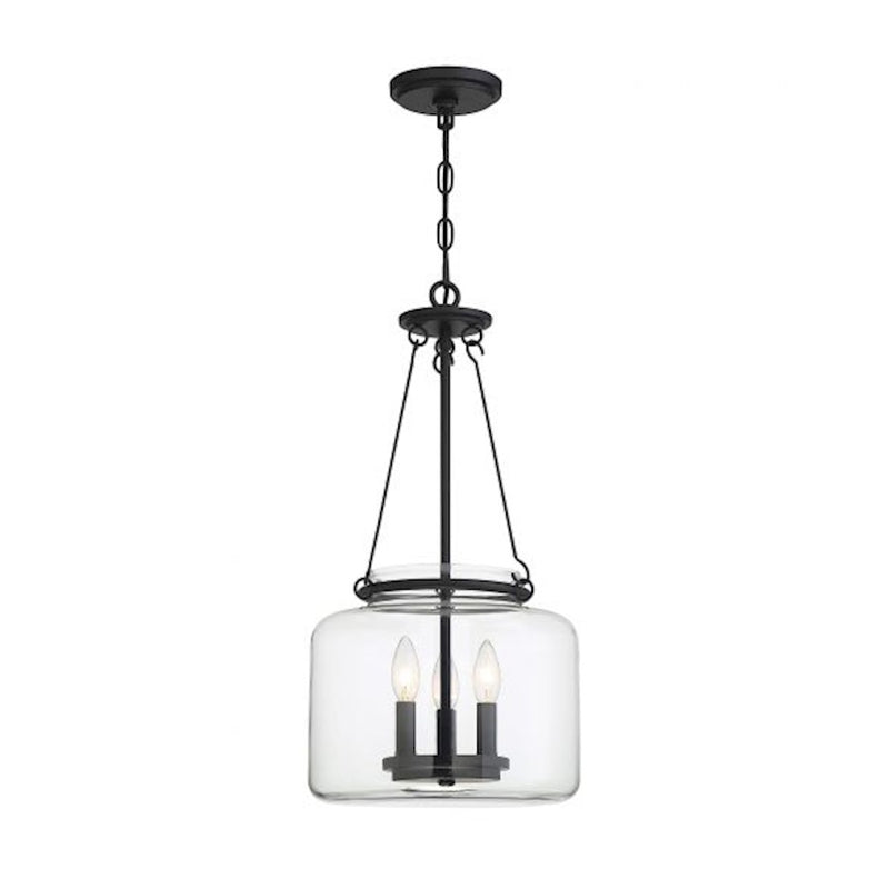 Savoy House Akron 3-Light Pendant, Matte Black