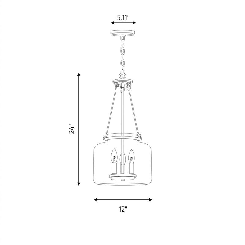 Savoy House Akron 3-Light Pendant, Matte Black