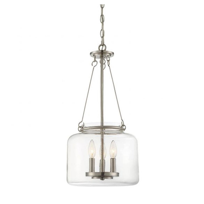 Savoy House Akron 3-Light Pendant, Satin Nickel