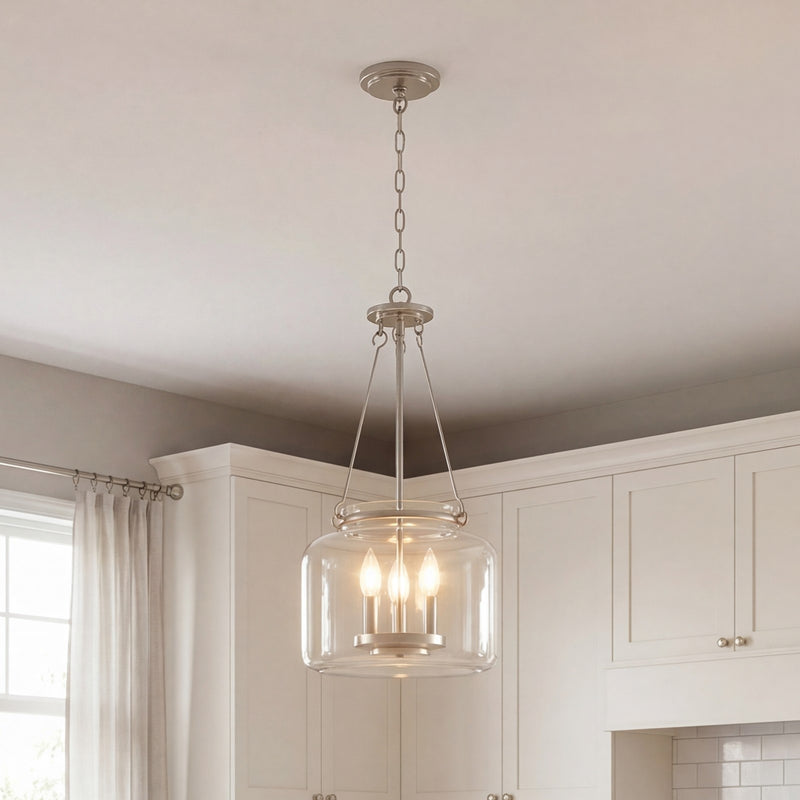 Savoy House Akron 3-Light Pendant, Satin Nickel