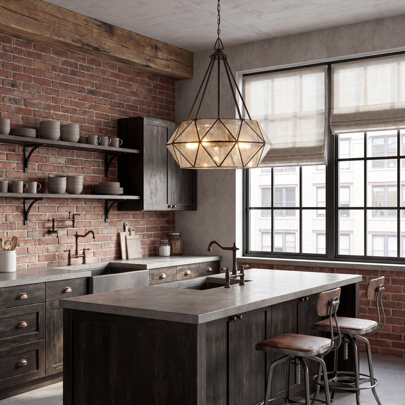 Savoy House Tartan 5-Light Pendant, Oiled Burnished Bronze