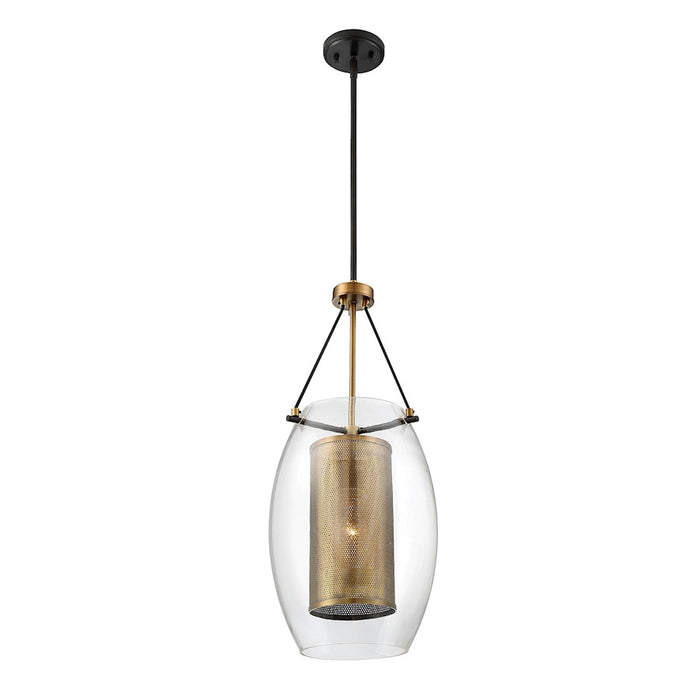 Savoy House Dunbar 1-Light Pendant, Warm Brass/Bronze Accents