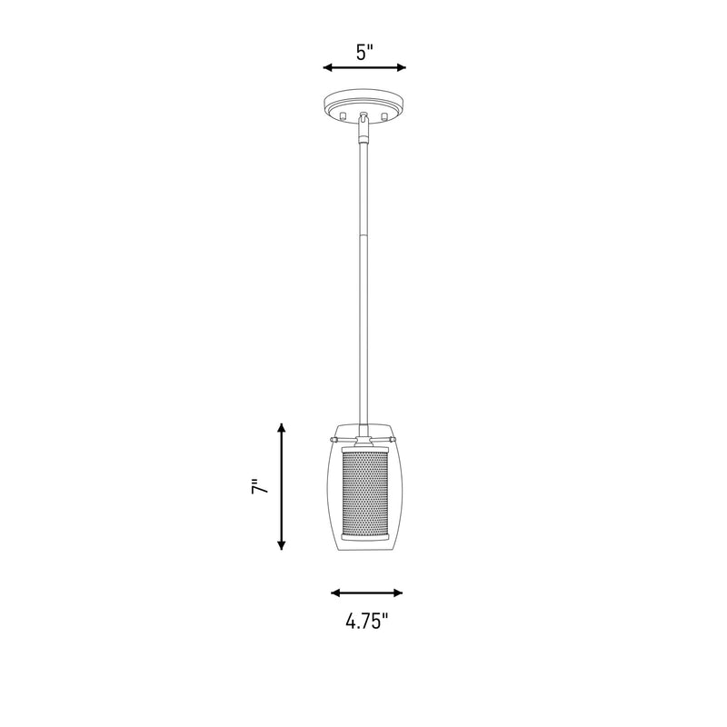 Savoy House Dunbar 1-Light Mini-Pendant, Warm Brass/Bronze Accents