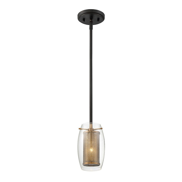 Savoy House Dunbar 1-Light Mini-Pendant, Warm Brass/Bronze Accents