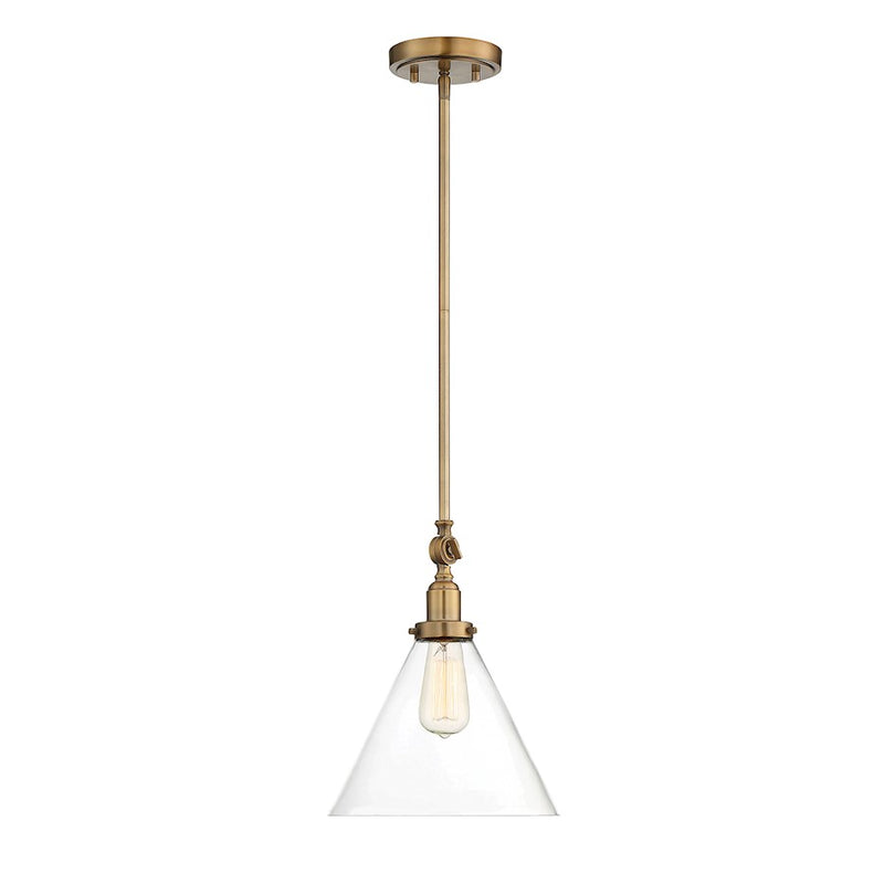 Savoy House Drake 1-Light Pendant, Warm Brass