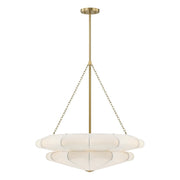 Savoy House Coppell 3 Lt Pendant, Sheer White, Warm Brass - 7-9153-3-322