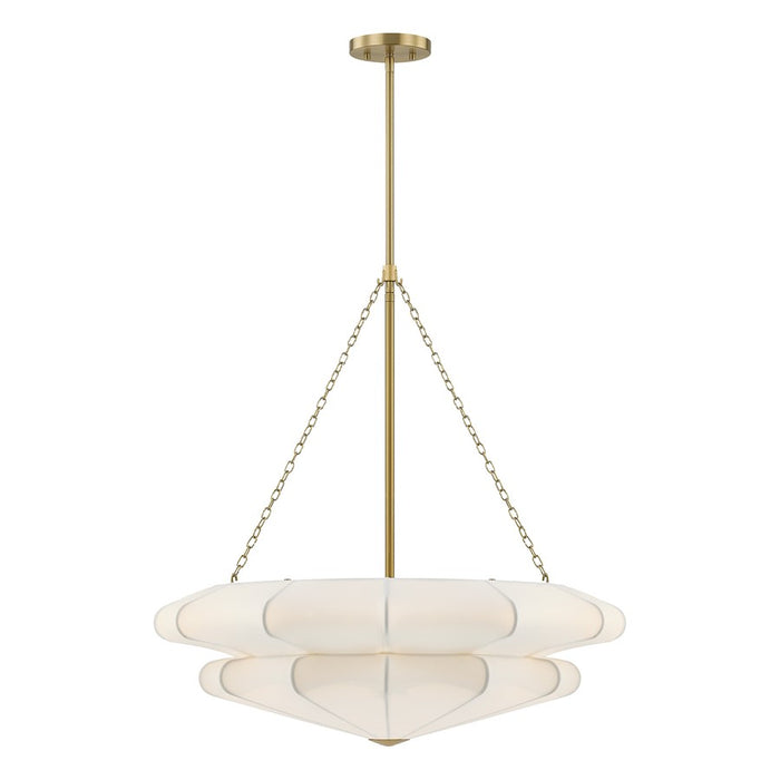 Savoy House Coppell 3 Lt Pendant, Sheer White, Warm Brass - 7-9153-3-322