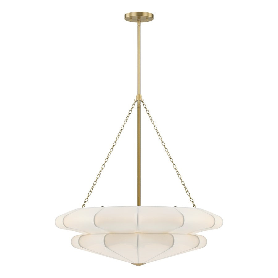 Savoy House Coppell 3 Lt Pendant, Sheer White, Warm Brass - 7-9153-3-322