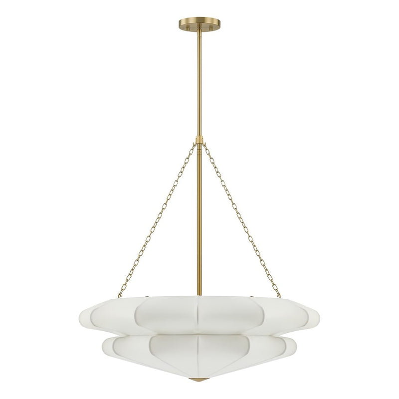Savoy House Coppell 3 Lt Pendant, Sheer White, Warm Brass