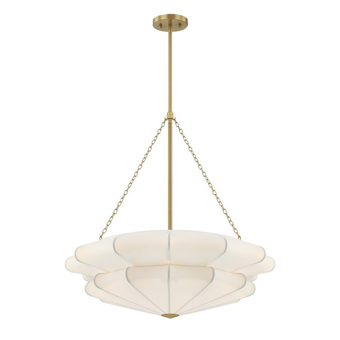 Savoy House Coppell 3 Lt Pendant, Sheer White, Warm Brass