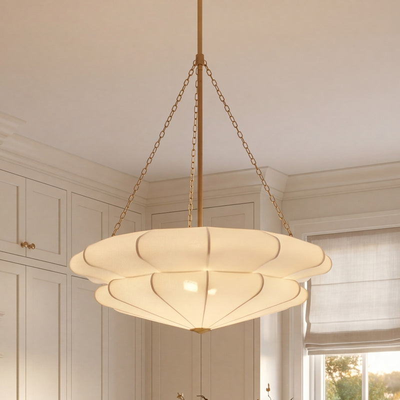 Savoy House Coppell 3 Lt Pendant, Sheer White, Warm Brass