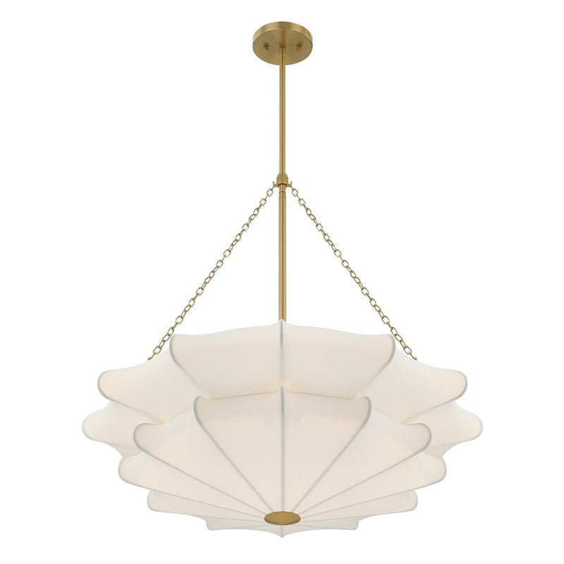 Savoy House Coppell 3 Lt Pendant, Sheer White, Warm Brass