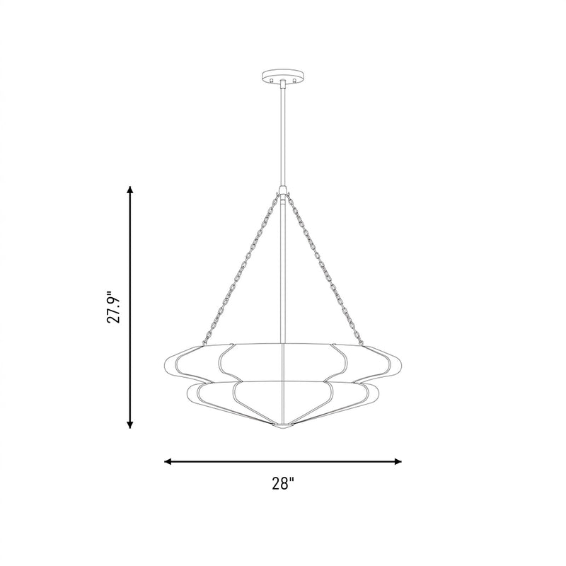 Savoy House Coppell 3 Lt Pendant, Sheer White, Warm Brass