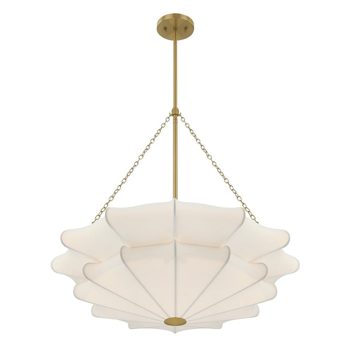 Savoy House Coppell 3 Lt Pendant, Sheer White, Warm Brass