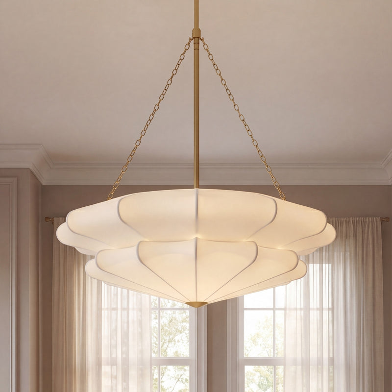 Savoy House Coppell 3 Lt Pendant, Sheer White, Warm Brass