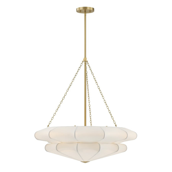 Savoy House Coppell 3 Lt Pendant, Sheer White, Warm Brass