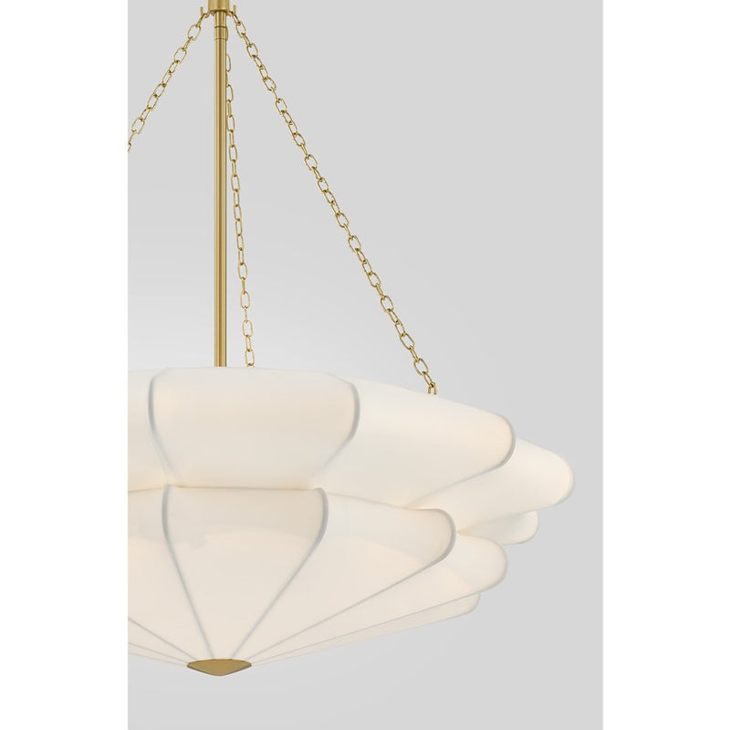 Savoy House Coppell 3 Lt Pendant, Sheer White, Warm Brass
