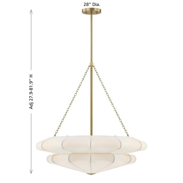 Savoy House Coppell 3 Lt Pendant, Sheer White, Warm Brass