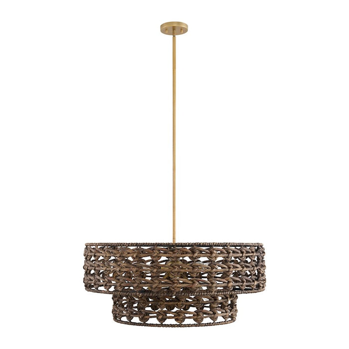 Savoy House Silencio 7 Light Pendant, Riviera Brass