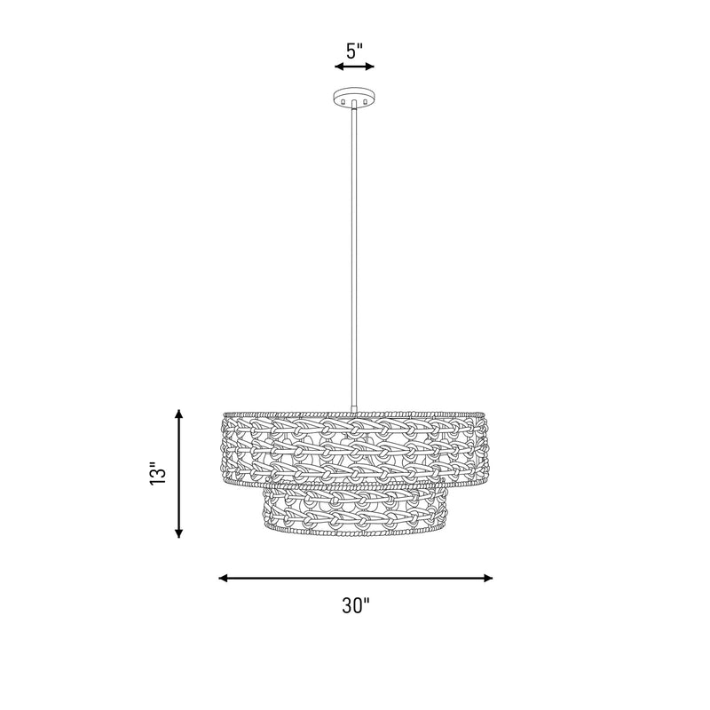 Savoy House Silencio 7 Light Pendant, Riviera Brass