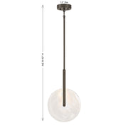 Savoy House Ainslie 12in 1-Light LED Pendant | Modern Mediterranean Bronze and Strie Glass | Kitchen & Dining Room | 12 x 12 x 18 in | Model 7-9307-1-15