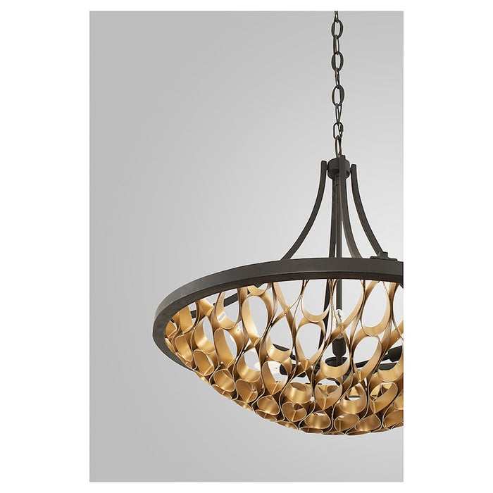 Savoy House Ventura 6-Light Pendant, Matte Black/Gold