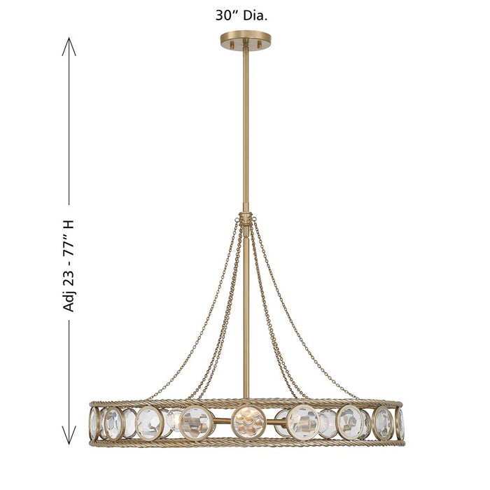 Savoy House Cologne 6 Lt Pendant, Opulent Gold
