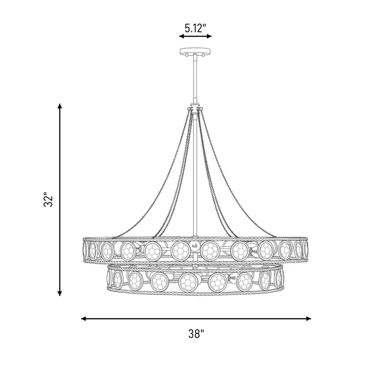 Savoy House Cologne 12 Lt Pendant, Opulent Gold