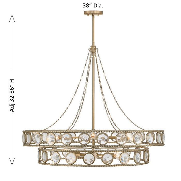 Savoy House Cologne 12 Lt Pendant, Opulent Gold