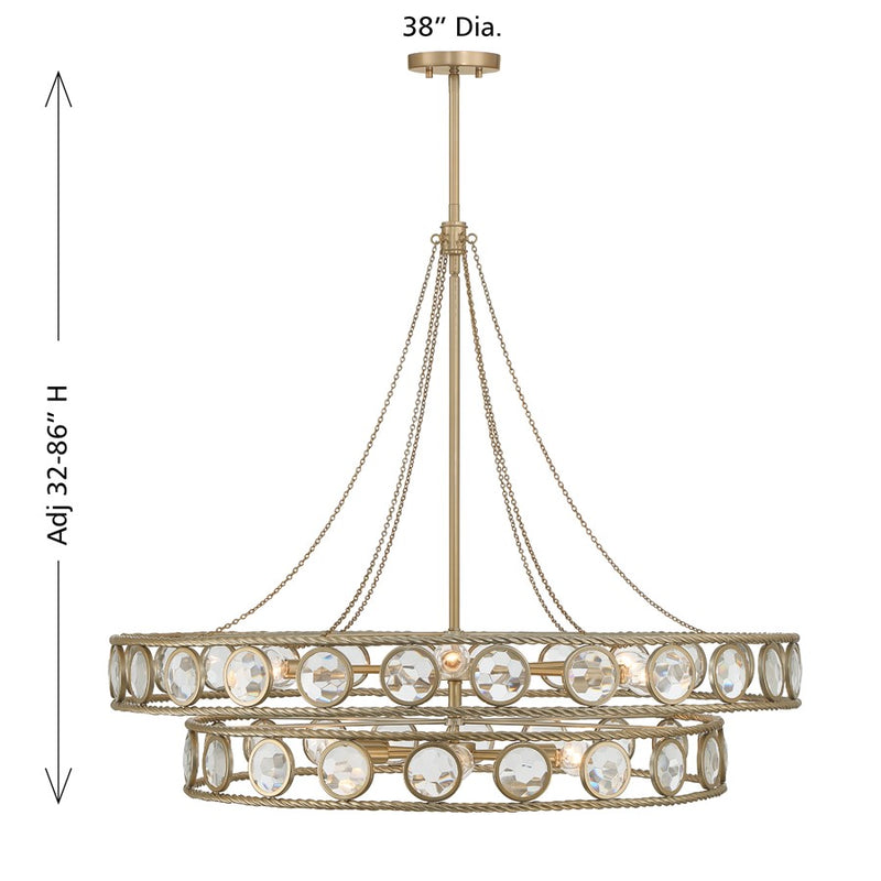 Savoy House Cologne 12 Lt Pendant, Opulent Gold