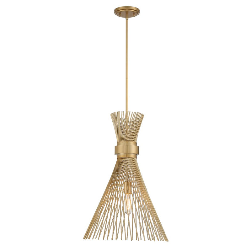Savoy House Longfellow 1-Light Pendant, Burnished Brass