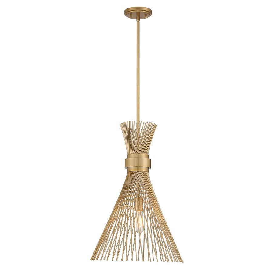 Savoy House Longfellow 1-Light Pendant, Burnished Brass