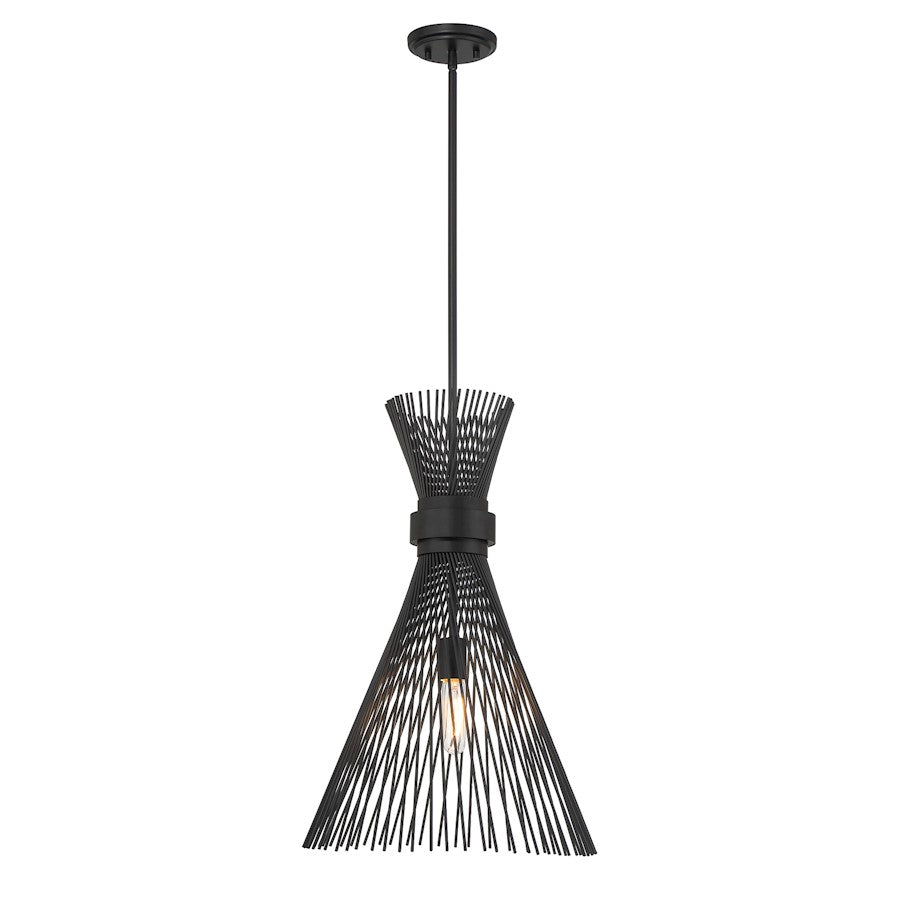 Savoy House Longfellow 1-Light Pendant, Matte Black - 7-9602-1-89