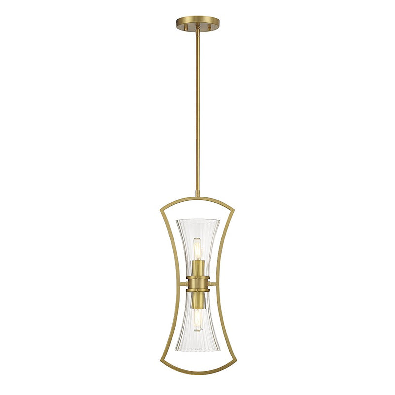 Savoy House Bennington 2-Light Pendant, Warm Brass
