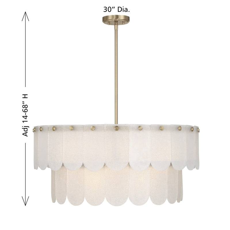 Savoy House Essentials Ashton 10 Lt Pendant, Noble Brass