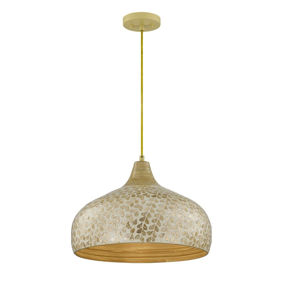 Savoy House Kemp 1 Lt Pendant, Ivory and Gold Shell - 7-9877-1-336