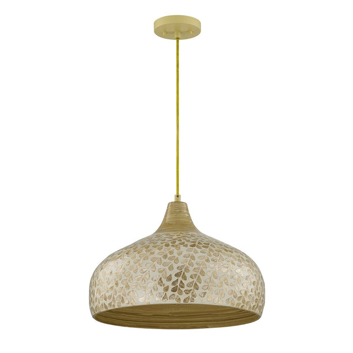 Savoy House Kemp 1 Lt Pendant, Ivory and Gold Shell