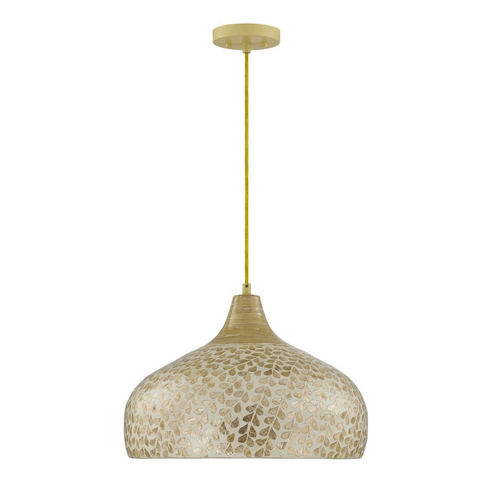 Savoy House Kemp 1 Lt Pendant, Ivory and Gold Shell