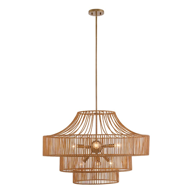 Savoy House Medlock 8-Light Outdoor Chandelier, Burnished Brass