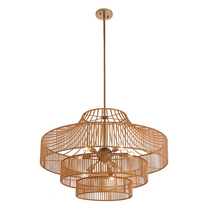 Savoy House Medlock 8-Light Outdoor Chandelier, Burnished Brass