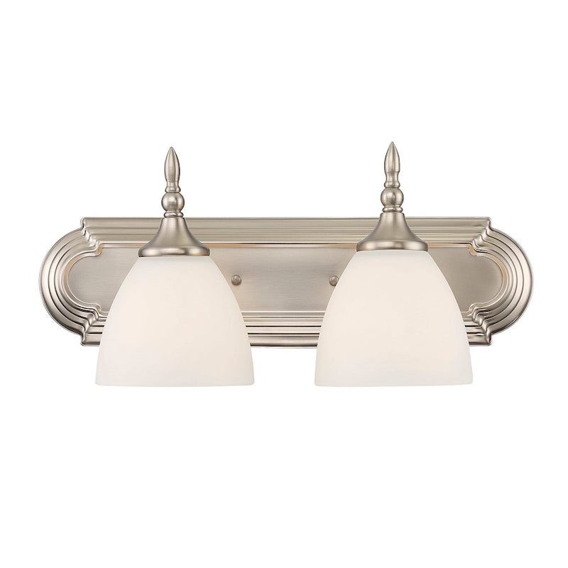 Savoy House Herndon 2-Light Bathroom Vanity Light, Satin Nickel